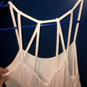 🌿 Adorable White Strappy Floral Detail Tank Top